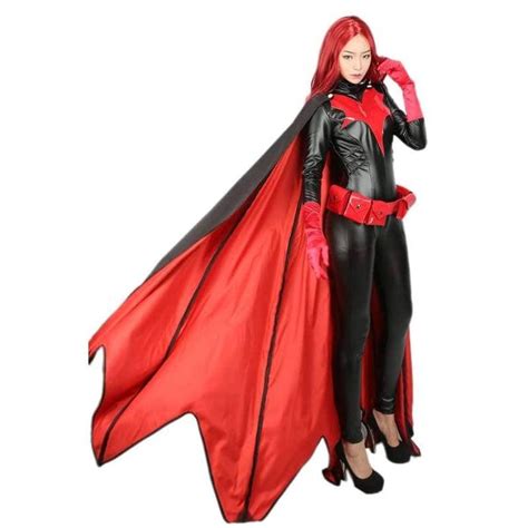 Batwoman Costume Advance Cosplay Costumes Cape Wigs Gloves Size