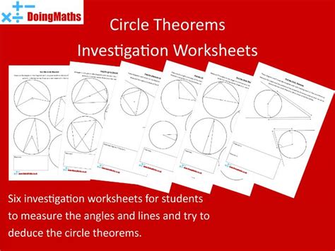 Circle Theorems Investigation Pack Gcse Mathematics Geometry