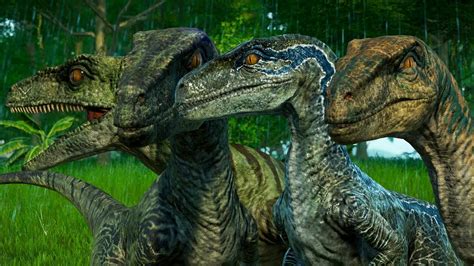 🌏 Jurassic World Evolution Indoraptor Vs Blue Charlie Delta Echo Raptors Squad Fighting
