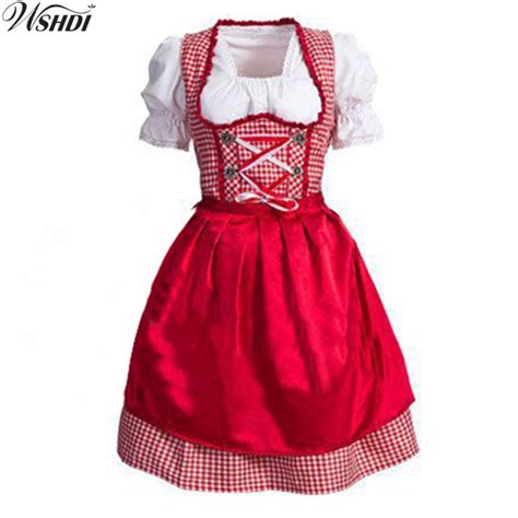 women oktoberfest beer girl costume beer maid wench costume traditional german dirndl dress with