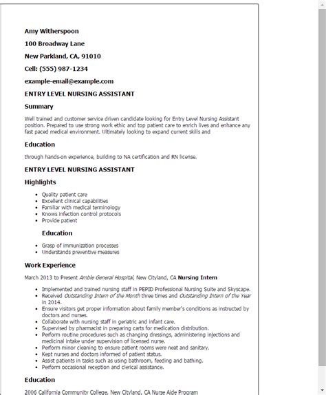 Cover letter for cna job with no experience. Professional Entry Level Nursing Assistant Templates to ...