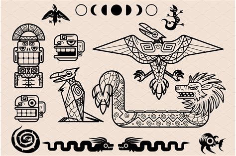 Set Of Mayan Or Aztec Patterns Decorative Illustrations ~ Creative Market