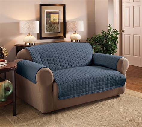 Innovative Textile Solutions Solid Polyester Loveseat Slipcover Blue