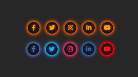 Glowing Social Media Icons Using Only Html And Css