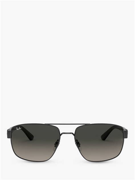 Ray Ban Rb3663 Men S Rectangular Sunglasses Black Grey Gradient At John Lewis And Partners