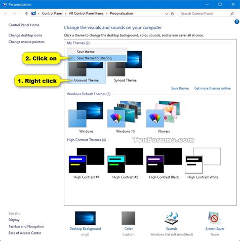 Customization Save Theme In Windows 10
