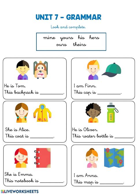 Unit Possessive Pronouns Ficha Interactiva Por Teacherbeatrizj