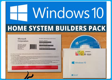 Genuine Windows 10 Home 3264bit Dvd System Builder Oem Coa Licence