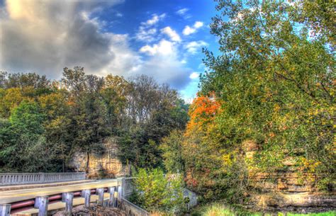 Bridge And Landscape At Apple River Canyon State Park Illinois Image