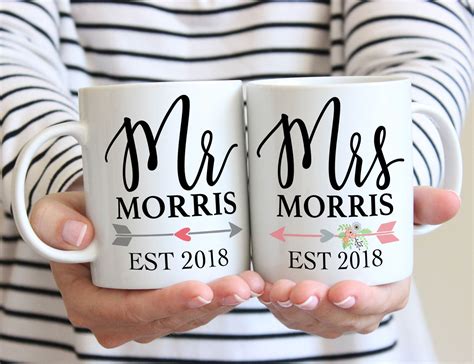 Couple Mug Set Of 2 Mugs T For Couples Mr And Mrs Last Name Coffee Mugs Valentine S T