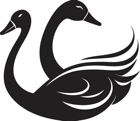 Sleek Black Swan Icon Ink Black Swan Logo Art 32356322 Vector Art At Vecteezy