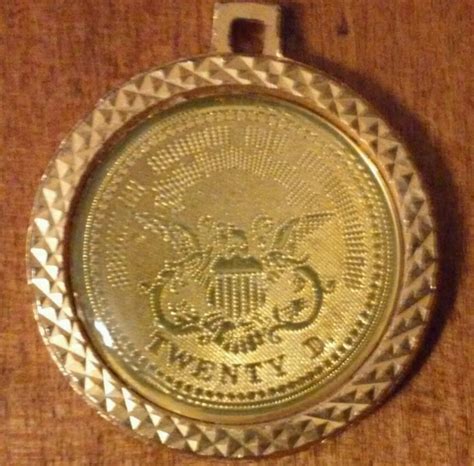 Vintage Twenty Dollar Coin Replica Gold Tone Pendant 1776 Etsy