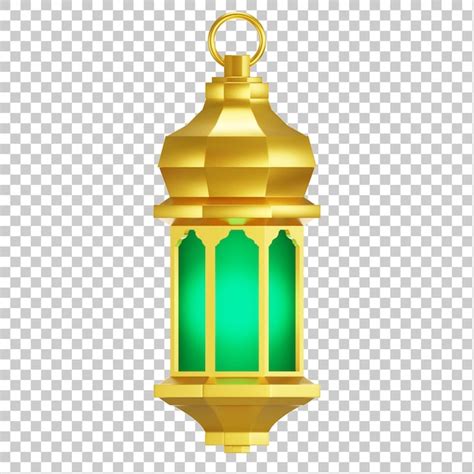 Linterna Brillante Dorada De Ramadán Estilo 3d Archivo Psd Premium