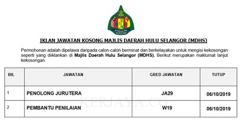 Pejabat mara daerah hulu selangor. Jawatan Kosong Terkini Majlis Daerah Hulu Selangor (MDHS ...