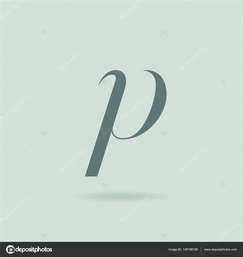 Siluetas De Letras Cursivas P Letra Cursiva Logo — Vector De Stock