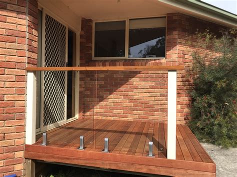 Diy Glass Balustrade Using Stainless Mini Posts With A Timber Handrail