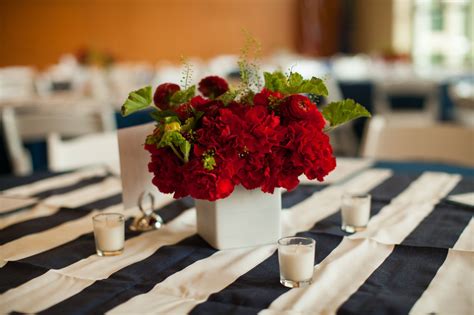 Red Carnations Ranunculus Centerpieces