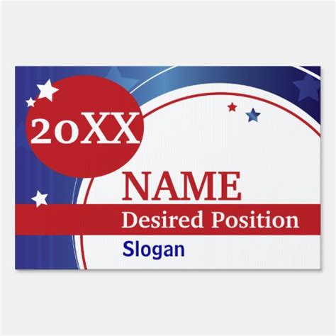 Patriotic Red White And Blue Campaign Sign Zazzleca