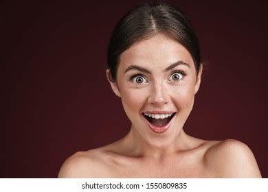 Beauty Portrait Topless Attractive Happy Woman Stock Photo 1550809835