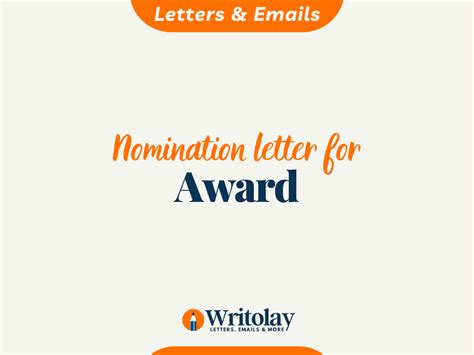 Award Nomination Letter 7 Format Templates Writolaycom