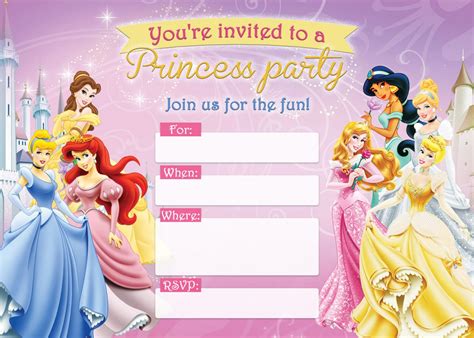 Disney Princess Free Birthday Invitations Printable
