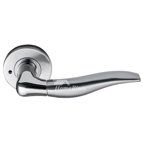 Exterior Door Handles Lock Stainless Steel Brushed Without Key Silver
