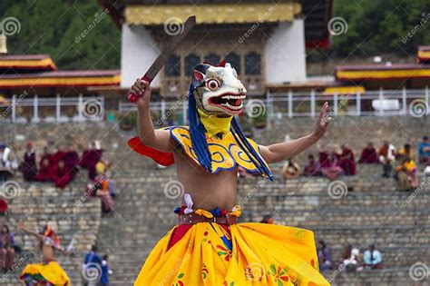 Bhutanese Cham Masked Dance Bhutan Editorial Photography Image Of