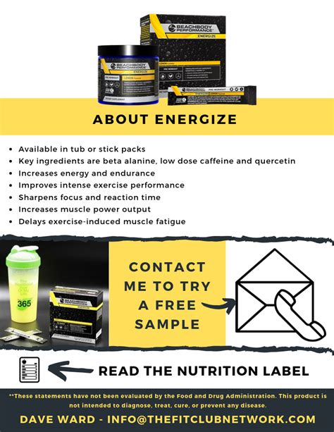 Beachbody Performance Energize Pre Workout Formula Pre Workout Energy