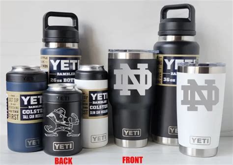 Notre Dame Fighting Irish Yeti Laser Engraved Tumblers Colsters And