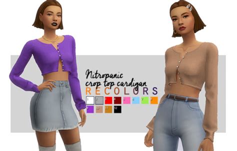 Nitropanic Cropped Cardigan Recolors At Arethabee Sims 4 Updates