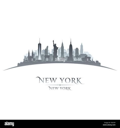 New York City Skyline Silhouette Vector Illustration Stock Vector