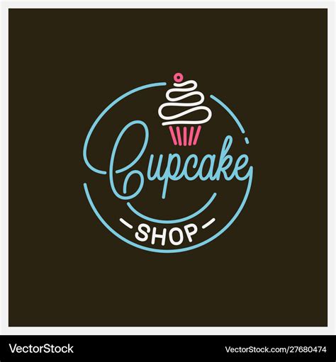 cupcake shop logo round linear logo cake store vector image my xxx hot girl