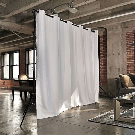 Roomdividersnow Large Freestanding Room Divider Kit A With 8 Curtain