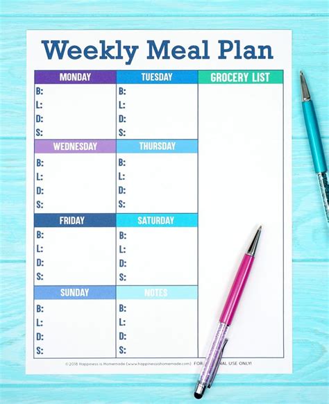 Printable Weekly Meal Planner New Printable Weekly Meal Planner