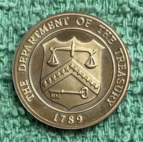 1789 Treasury Department Proof Bronze Medallion From Us Mint Proof