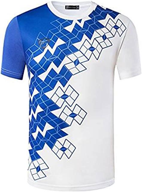 Buy Dri Fit White Round Neck Sports T Shirt With Blue Design For Men