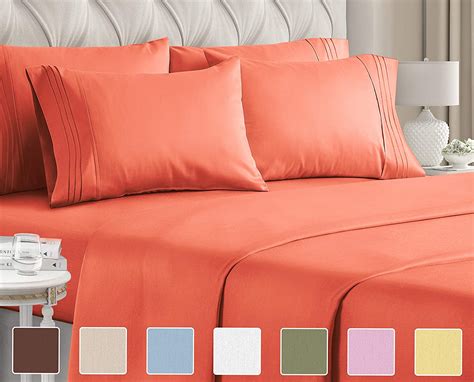 California King Size Sheet Set 6 Piece Set Hotel Luxury Bed Sheets