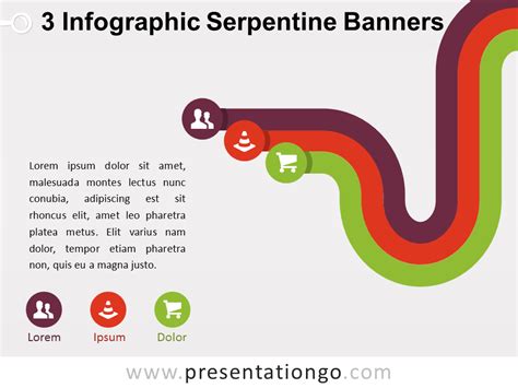 3 Infographic Serpentine Banners For Powerpoint Infographic