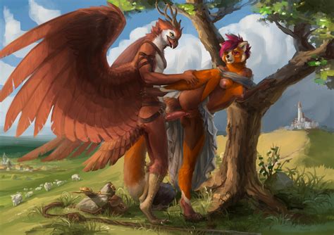 Rule 34 2019 5 Fingers Ailurid Akineza Anthro Avian Breasts Day Detailed Background Duo