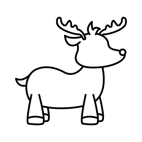 Dibujo de reno navideño para colorear e imprimir Dibujos y colores