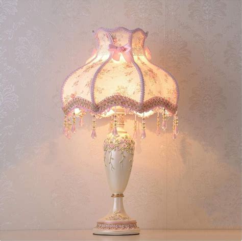 Wftd Victorian Style Table Lamp 13 Inches Pink Fabric Princess Bedside