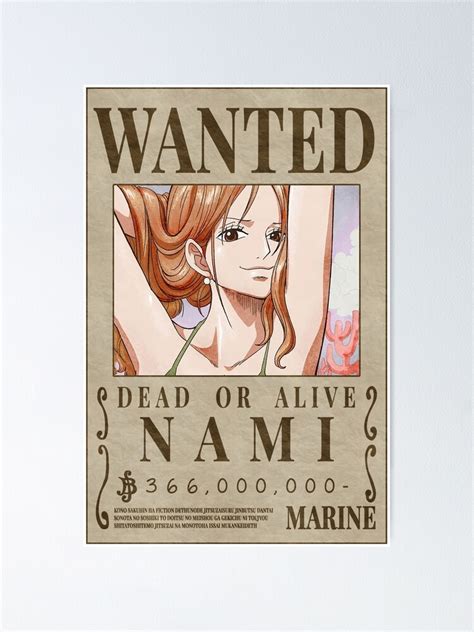 Nami Wanted Poster Post Wano Updated Bounty Poster Posters Sold By Mila SKU Printerval UK