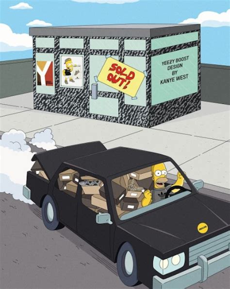 The Simpsons Car Is Driving Down The Street