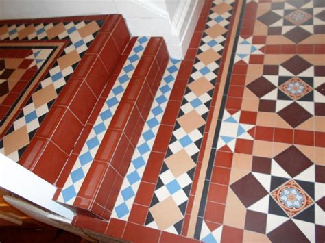 Victorian Tiles In Chatsworth Design And Wordsworth Border Hallway