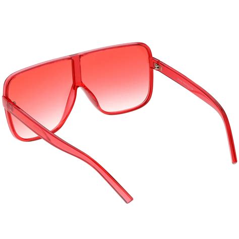 Oversize Translucent Square Sunglasses Flat Top Color Tinted Lens 69mm Sunglassla