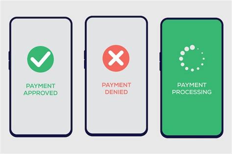 Premium Vector Payment Transactions Online Payment Approved Denied
