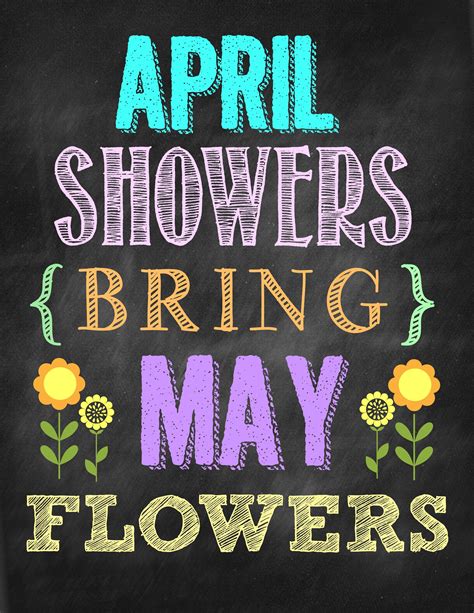 April Showers Bring May Flowers Printables