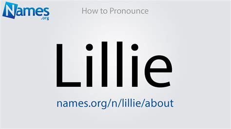 How To Pronounce Lillie Youtube