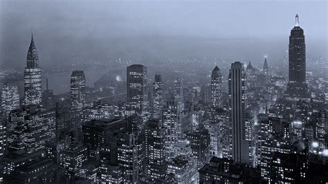 Midtown Manhattan Skyline Night View New York 1930s Flickr