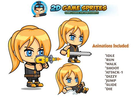 2d Game Character Sprites Creative Daddy
